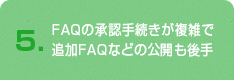 FAQの承認手続きが複雑で追加FAQなどの公開も後手